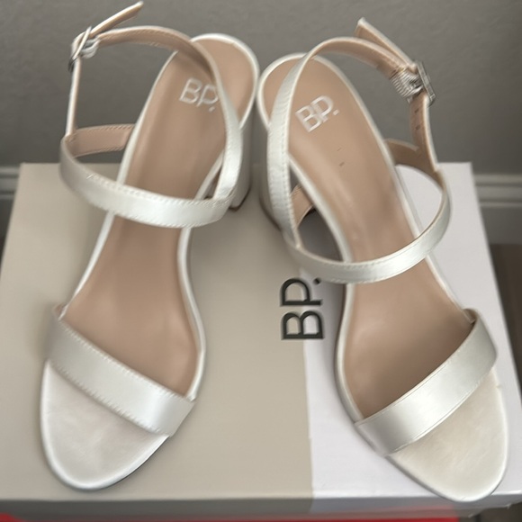 Brass Plum Ivory Strappy Heels with Buckle - Picture 2 of 6